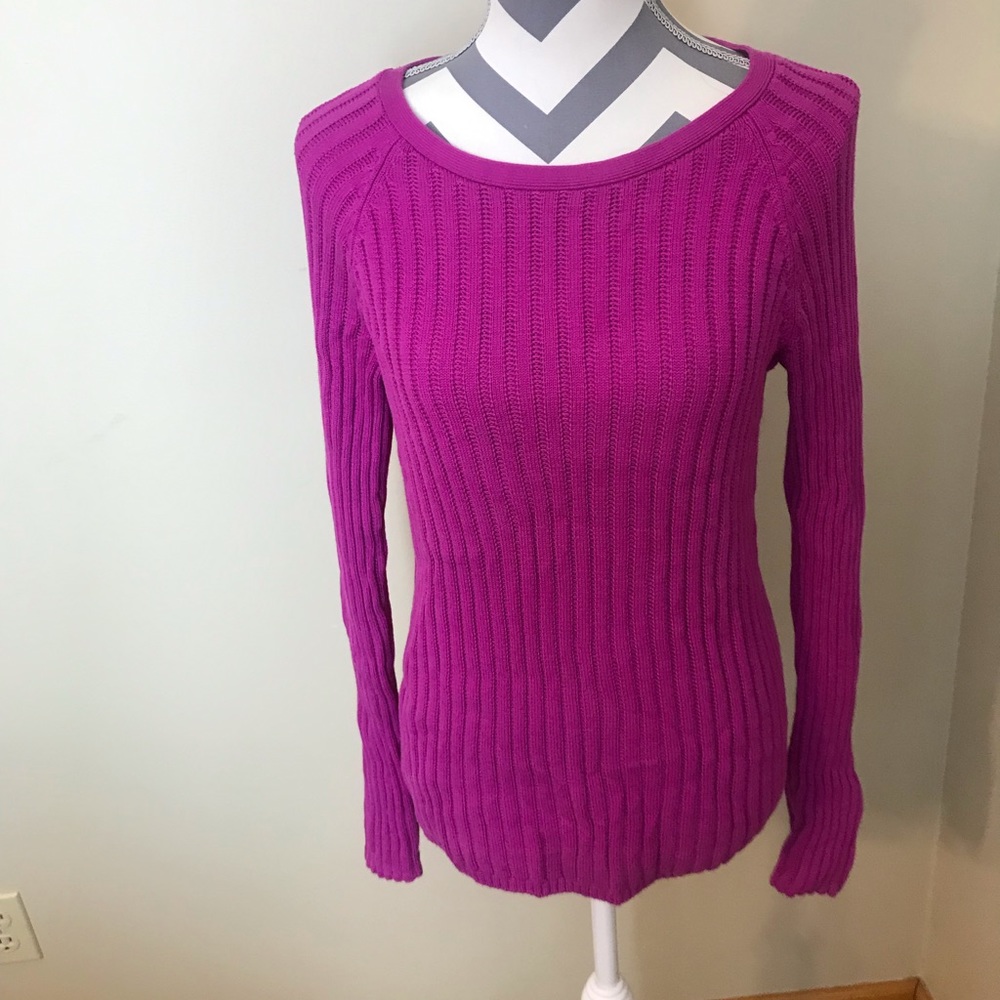 Banana Republic Magenta Sweater with gold detail